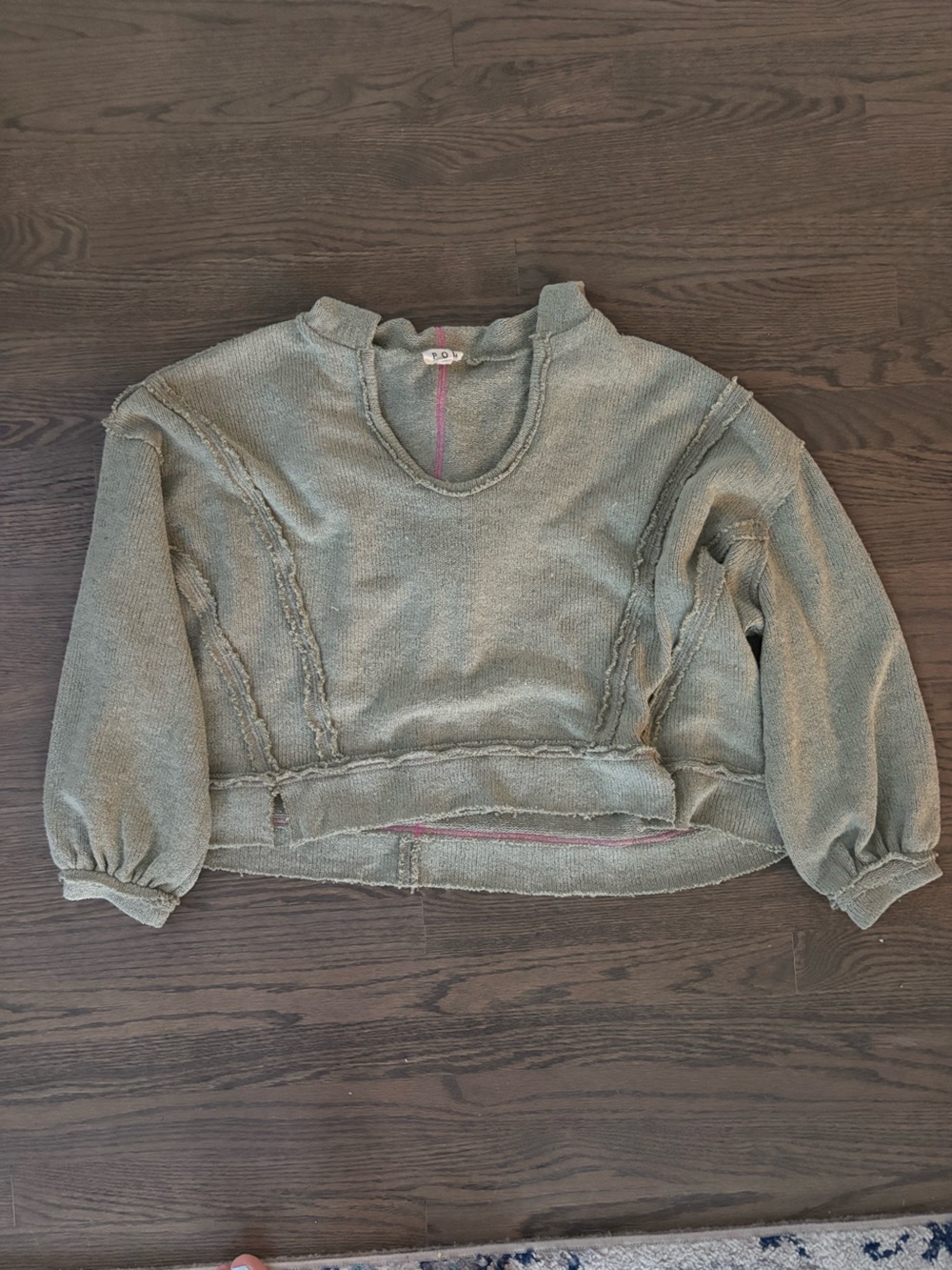 POL Olive Green Crewneck Sweater